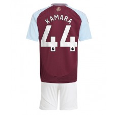 Aston Villa Boubacar Kamara #44 Hemmaställ Barn 2024-25 Korta ärmar (+ Korta byxor)